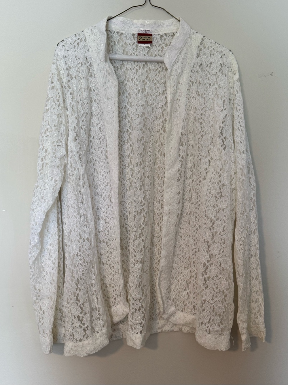 Tudor White Lace Open-Front Cardigan